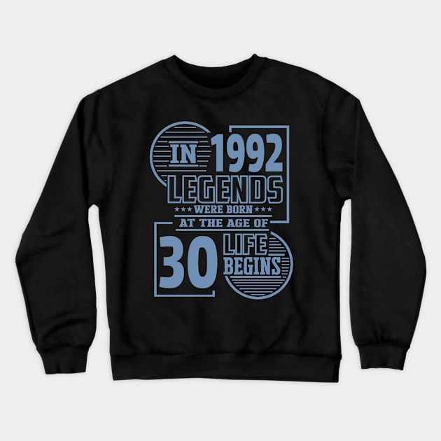 30th Birthday Gift Idea Women Men Crewneck Sweatshirt by HBfunshirts